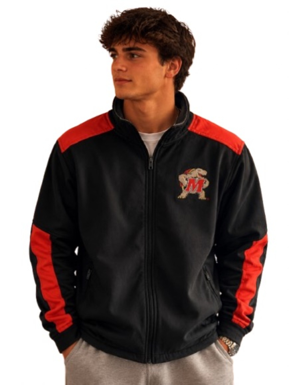 A Knights Appearl Men's Maryland Terrapins UMD Terps Adult Full Zip Jacket Small